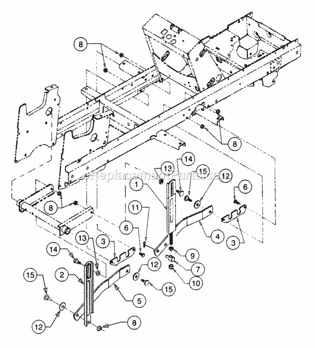 Implement Lift Hanger Diagram and Parts List for 2166 13A-214G100, 13A-254G100 Cub Cadet Lawn Tractor
